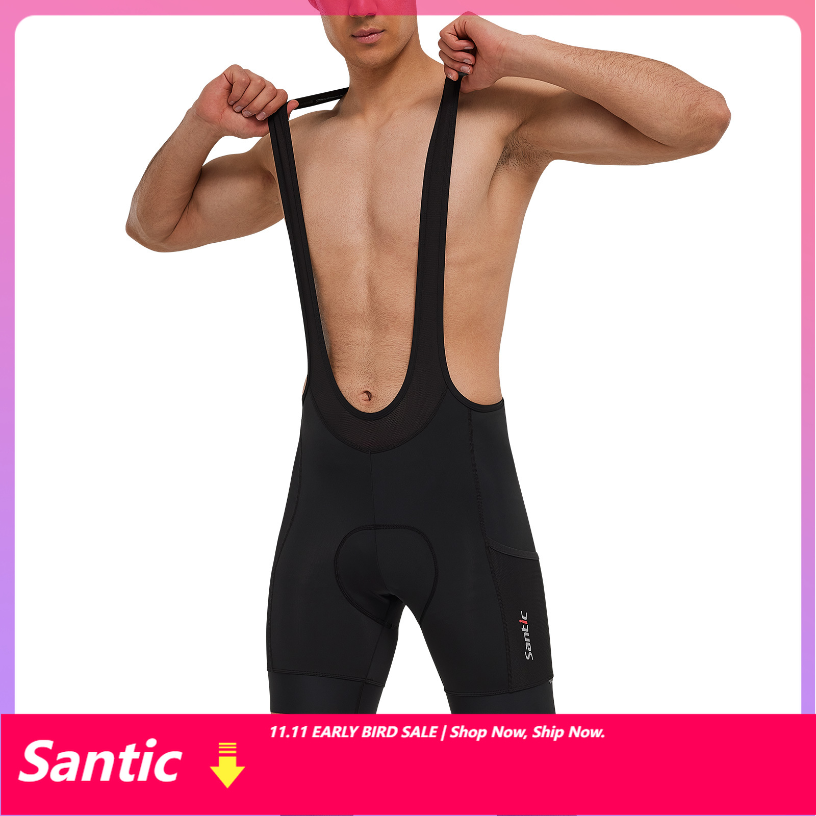 Santic-pantalones cortos con p - Race Bib reseña y precio