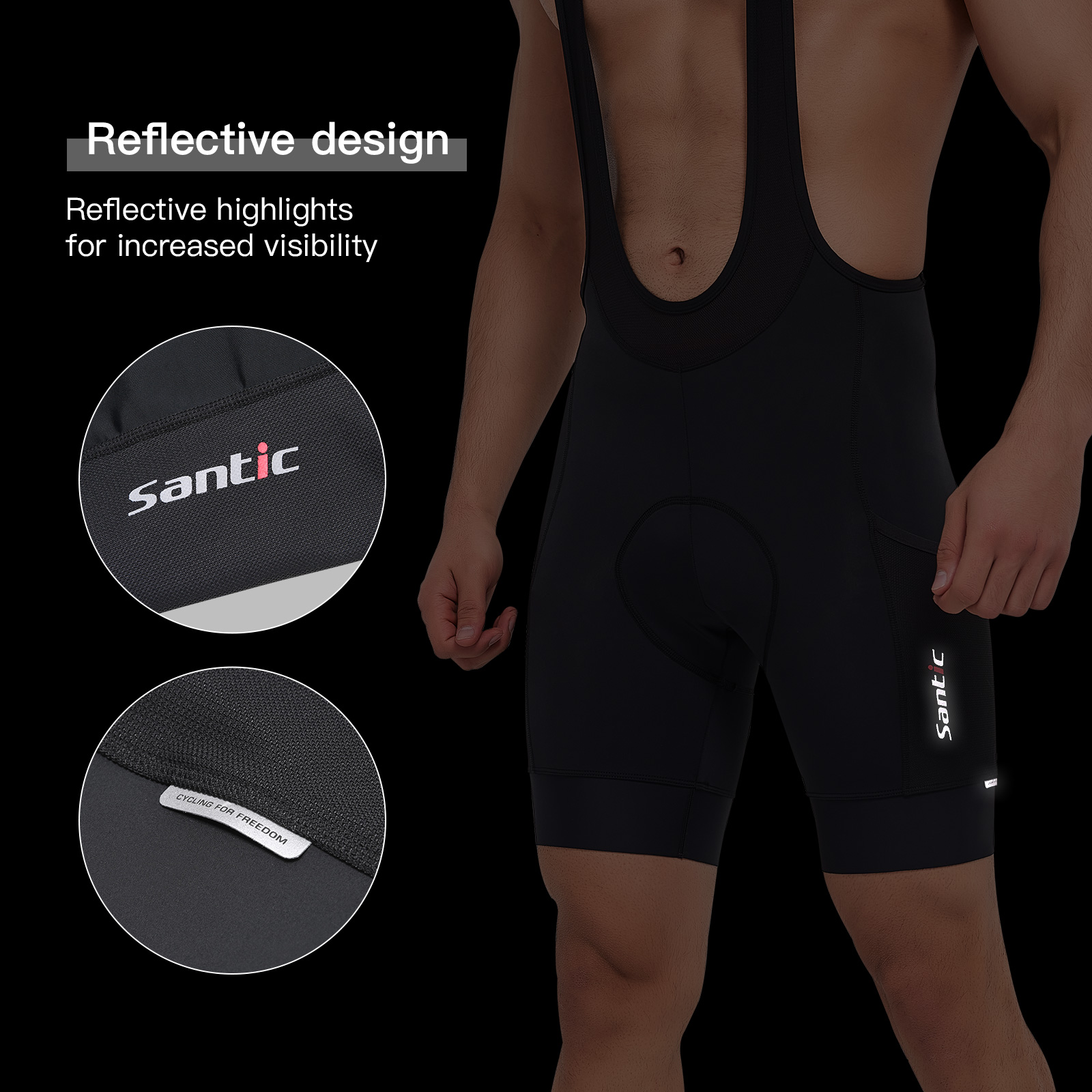 Santic-pantalones cortos con p - Race Bib reseña y precio